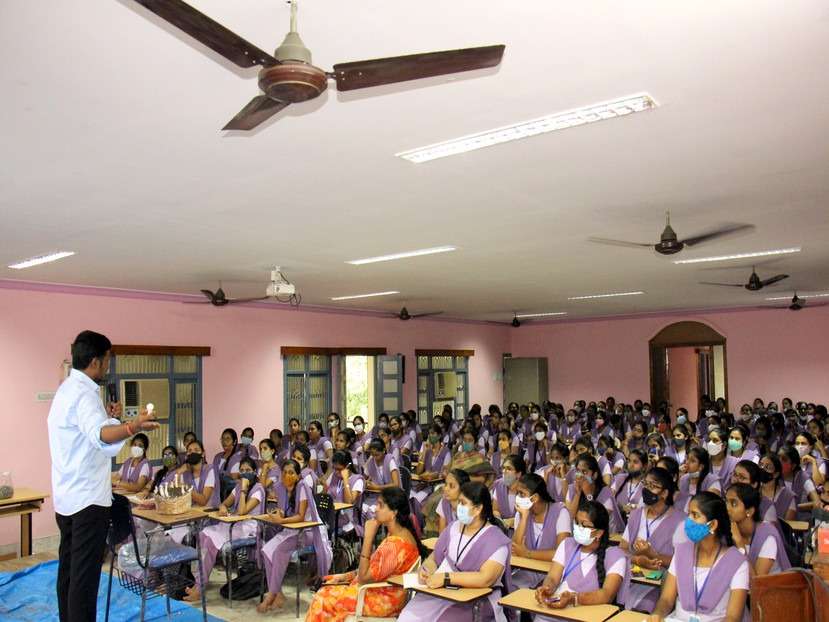Mushrooom Cultivation by Women's in S.T.Teresa College Eluru